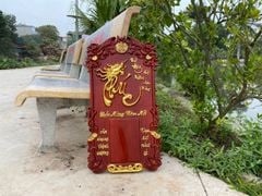 Đốc lịch gỗ chữ Phúc cao 65cm dát vàng