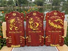 Đốc lịch gỗ chữ Phúc cao 65cm dát vàng