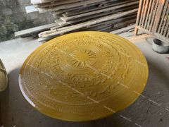 Tranh Trống Đồng Ngũ Phúc Dát Vàng 24K Kích Thước 117*117 Cm