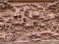Tranh Gỗ Vinh Quy Bái Tổ Kích Thước 197*97*6 Cm Gỗ Hương Đá
