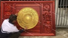 Tranh Trống Đồng Hoa Sen Hai Bên Kích Thước 200*140 Cm