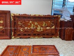 Tranh Gỗ Thuận Buồm Xuôi Gió Dát Vàng Kích Thước 237*117*6 Cm Gỗ Hương Đỏ
