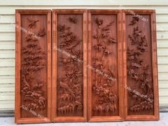 Tranh Tứ Quý Gỗ Tùng Cúc Trúc Mai Kích Thước 117*37*5 Cm Gỗ Hương Đỏ