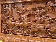 Tranh Gỗ Mã Đáo Thành Công Kênh Bông Hương Đá Kích Thước 197*97*7 Cm