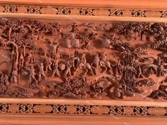 Tranh Gỗ Vinh Quy Bái Tổ Kích Thước 197*97*6 Cm Gỗ Hương Đá