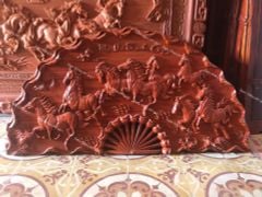 Tranh Quạt Gỗ Mã Đáo Thành Công Kích Thước 100*50*4 Cm Gỗ Hương Đỏ