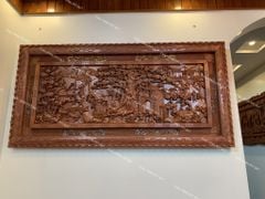 Tranh Gỗ Đồng Quê Hàng 2 Khung Kích Thước 197*97*6 Cm Gỗ Hương Đá