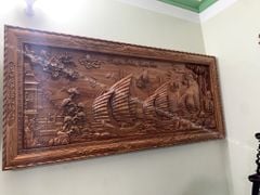 Tranh Gỗ Thuận Buồm Xuôi Gió Cao Cấp Kích Thước 155*79*6 Cm Gỗ Hương Đá