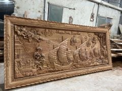 Tranh Gỗ Thuận Buồm Xuôi Gió Cao Cấp Kích Thước 155*79*6 Cm Gỗ Hương Đá
