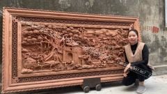 Tranh Gỗ Đồng Quê Kích Thước 217*107*7 Cm Gỗ Hương Đỏ