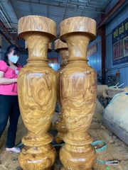 Lục Bình Gỗ Cẩm Vàng Cao 170Cm Đường Kính 48Cm