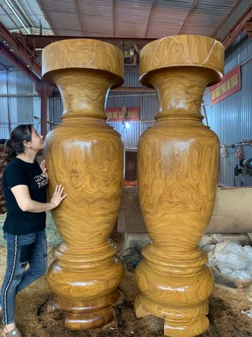 Lục Bình Gỗ Cẩm Vàng Cao 220Cm Đường Kính 69Cm