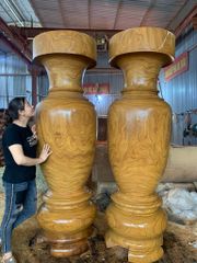 Lục Bình Gỗ Cẩm Vàng Cao 220Cm Đường Kính 69Cm