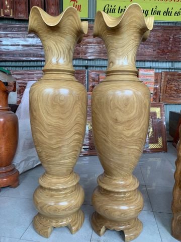 Lục Bình Gỗ Cẩm Vàng Cao 160Cm Đường Kính 44Cm