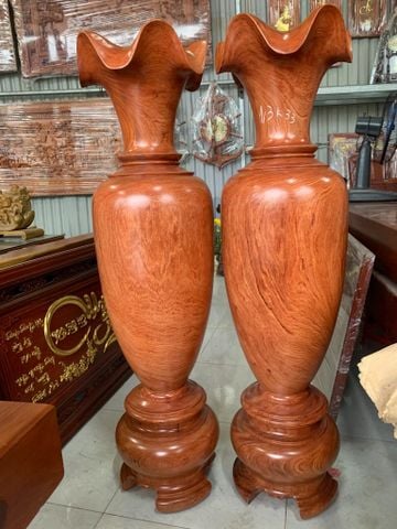 Lục Bình Gỗ Hương Đá Cao 130Cm Đường Kính 33Cm