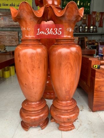 Lục Bình Gỗ Hương Đá Cao 130Cm Đường Kính 35Cm