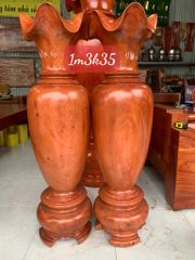 Lục Bình Gỗ Hương Đá Cao 130Cm Đường Kính 35Cm