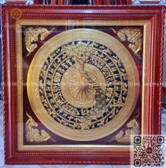 Tranh Trống Đồng - Kích Thước 80*80 Cm Gỗ Sồi, Có Kính