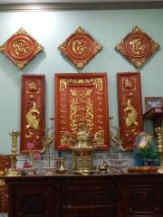 Cửu Huyền Thất Tổ Gỗ Kích Thước 98*68*4 Cm Gỗ Hương Đỏ