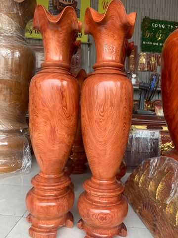 Lục Bình Gỗ Hương Đá Cao 140Cm Đường Kính 33Cm