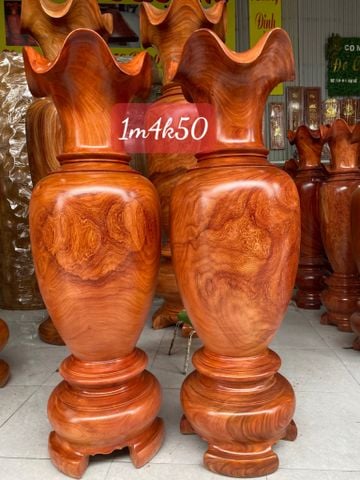 Lục Bình Gỗ Cẩm Trắc Cao 140Cm Đường Kính 50Cm