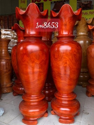 Lục Bình Gỗ Hương Đỏ Cao 180Cm Đường Kính 53Cm