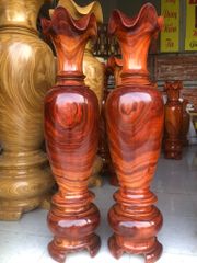 Lục Bình Gỗ Cẩm Trắc Cao 140Cm Đường Kính 34Cm