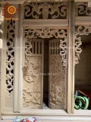 Khám thờ Kích Thước Ngang 117 Sơn Sơn Thếp Vàng  - Gỗ mít/dổi