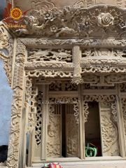 Khám thờ Kích Thước Ngang 117 Sơn Sơn Thếp Vàng  - Gỗ mít/dổi