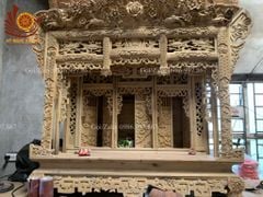 Khám thờ Kích Thước Ngang 117 Sơn Sơn Thếp Vàng  - Gỗ mít/dổi
