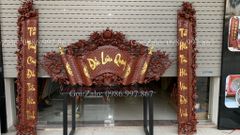Cuốn Thư Câu Đối Gỗ Gụ Đức Lưu Quang Kích Thước Cuốn Thư 197*87*4 - Câu Đối 197*28*4