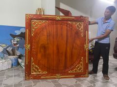 Tranh Trống Đồng - Kích Thước 140*140 Cm Gỗ Hương đỏ + Mặt Trống Gò