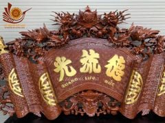 Cuốn Thư Câu Đối Gỗ Gụ Song Long Kích Thước Cuốn Thư 197*87*4 - Câu Đối 197*28*4