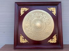 Tranh Trống Đồng Khung Hương Dát Vàng Kích Thước 90*90 Cm Khung Vuông