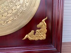 Tranh Trống Đồng Khung Hương Dát Vàng Kích Thước 90*90 Cm Khung Vuông