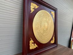 Tranh Trống Đồng Khung Hương Dát Vàng Kích Thước 90*90 Cm Khung Vuông