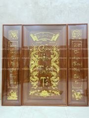 Cửu Huyền Thất Tổ Gỗ Kích Thước 132*127 Cm Gỗ Hương Đỏ Khung Kính