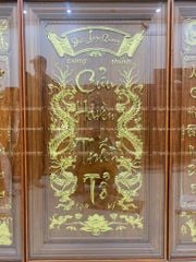 Cửu Huyền Thất Tổ Gỗ Kích Thước 132*127 Cm Gỗ Hương Đỏ Khung Kính