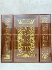 Cửu Huyền Thất Tổ Gỗ Kích Thước 132*127 Cm Gỗ Hương Đỏ Khung Kính