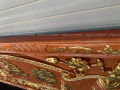 Bộ Hoành Phi Câu Đối Gỗ Liền Khối - Mẫu Sen Kích Thước Hoành Phi 175*67*4 - Câu Đối 175*28*4 Gỗ Hương Đỏ