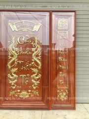 Cửu Huyền Thất Tổ Gỗ Kích Thước 115*111 Cm Gỗ Hương Đỏ Khung Kính