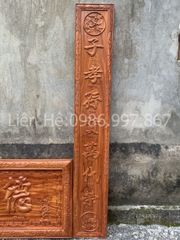 Hoành Phi Câu Đối Gỗ Hương Đá Kích Thước 127*61 - Câu đối kích thước 127*25