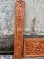 Hoành Phi Câu Đối Gỗ Hương Đá Kích Thước 127*61 - Câu đối kích thước 127*25