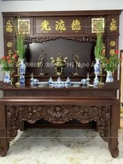 Bàn Thờ Đứng Gỗ Gụ Kích Thước N197*S97*C117- Đục Sen