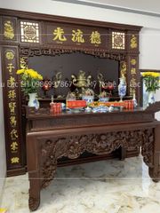 Bàn Thờ Đứng Gỗ Gụ Kích Thước N197*S97*C117- Đục Sen