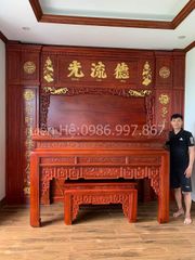 Combo Bàn Thờ Đứng Gỗ Hương Đỏ Kích Thước N217*S107*C117