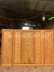 Cửu Huyền Thất Tổ Gỗ Kích Thước 184*128 Cm Gỗ Gõ Đỏ Màu Giả Cổ