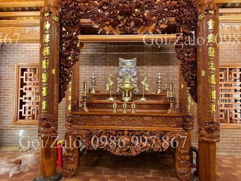 Cửa Võng Đục Mai Điểu Gỗ Hương Đá - Mẫu 2