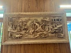 Tranh Gỗ Đồng Quê Kích Thước 197*97*7 Cm Gỗ Hương Đá- Khung Trơn