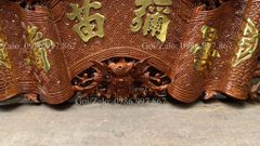 Cuốn Thư Câu Đối Gỗ Gụ Song Long Kích Thước Cuốn Thư 140*61*4 - Câu Đối 155*28*4 - Chữ Theo Yêu Cầu